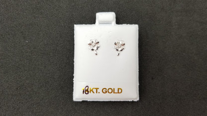 DIAMONDS 18 KT WHITE GOLD FLOWER PUSH BACK EARRINGS