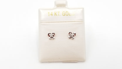 DIAMONDS 14 KT WHITE GOLD SMALL BUTTERFLY PUSH BACK EARRINGS