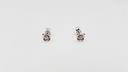 DIAMONDS 14 KT WHITE GOLD SMALL BUTTERFLY PUSH BACK EARRINGS