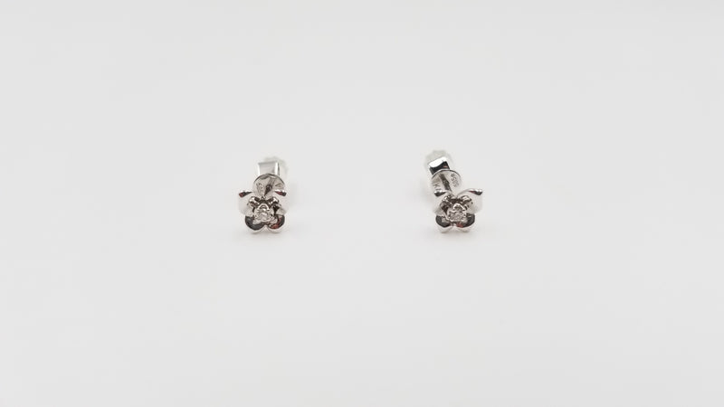 DIAMONDS 14 KT WHITE GOLD SMALL BUTTERFLY PUSH BACK EARRINGS