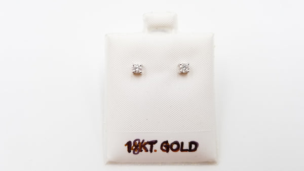 DIAMONDS 18 KT WHITE GOLD STUDS EARRINGS