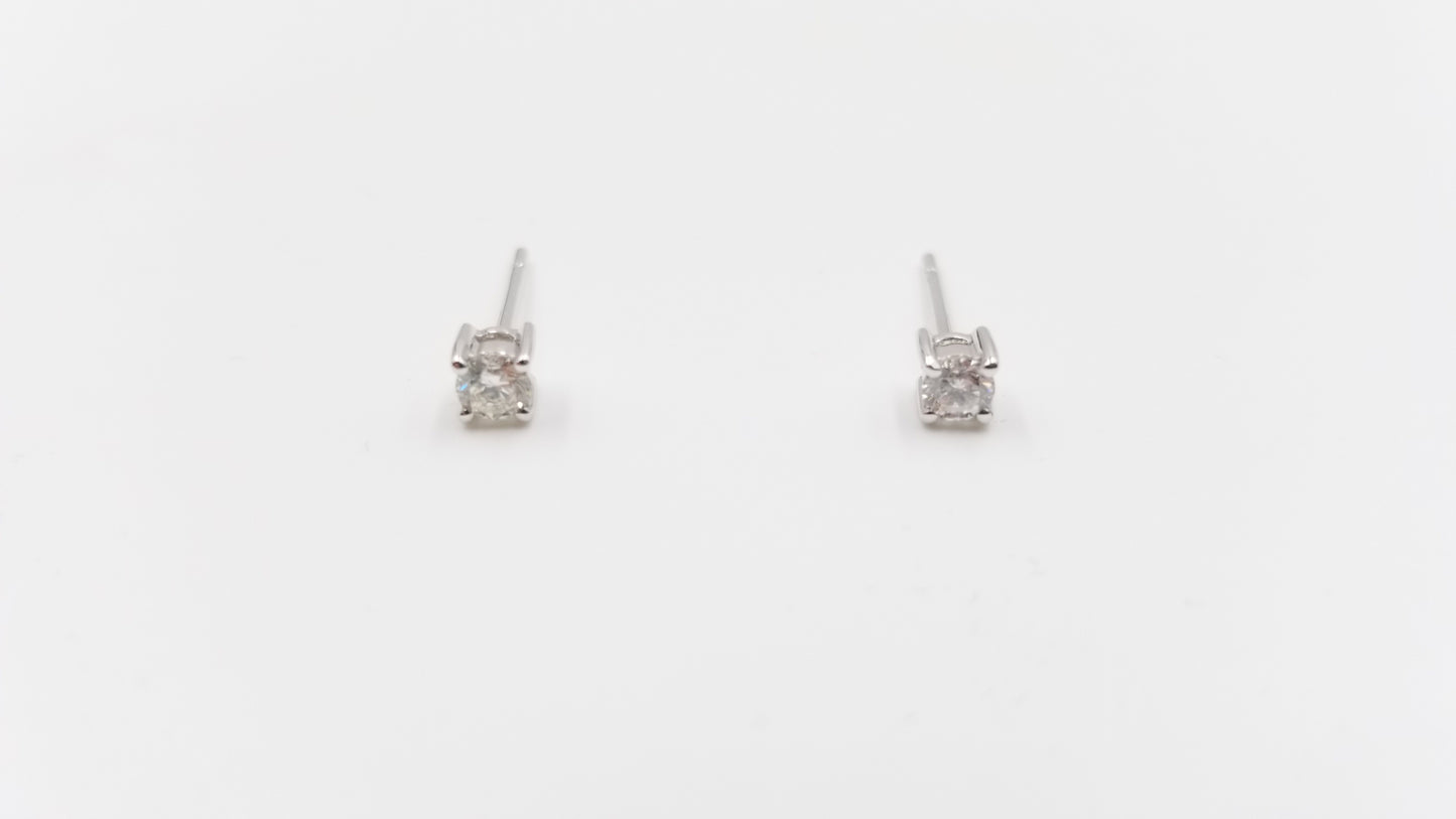 DIAMONDS 18 KT WHITE GOLD STUDS EARRINGS