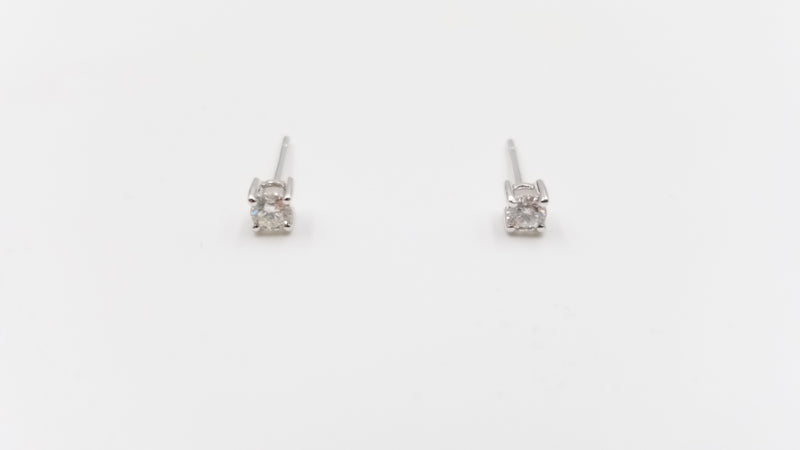 DIAMONDS 18 KT WHITE GOLD STUDS EARRINGS