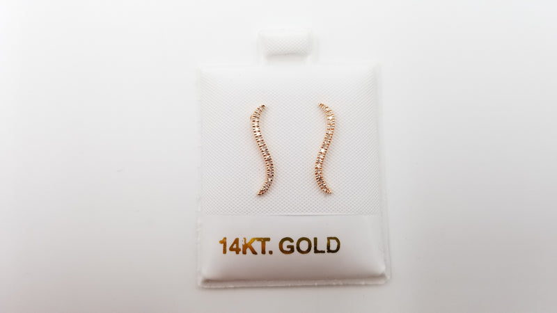 DIAMONDS 14 KT ROSE GOLD EAR WIRE