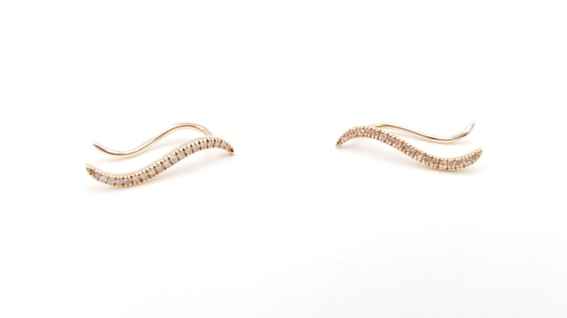 DIAMONDS 14 KT ROSE GOLD EAR WIRE