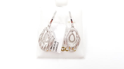 DIAMONDS 14 KT WHITE GOLD DESIGNS DANGLE EARRINGS