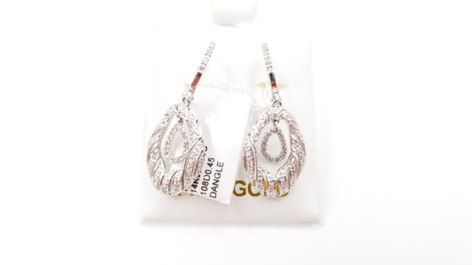 DIAMONDS 14 KT WHITE GOLD DESIGNS DANGLE EARRINGS