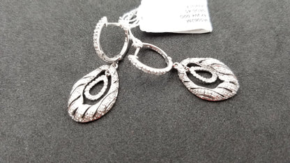 DIAMONDS 14 KT WHITE GOLD DESIGNS DANGLE EARRINGS