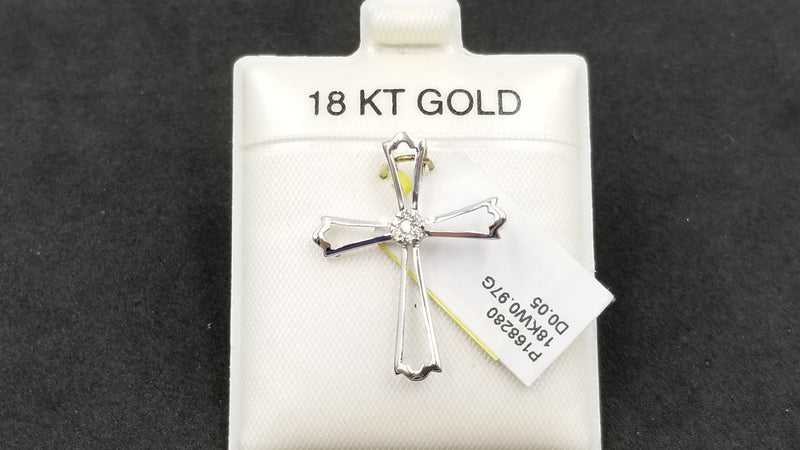 DIAMONDS 18 KT WHITE GOLD CROSS PENDANT