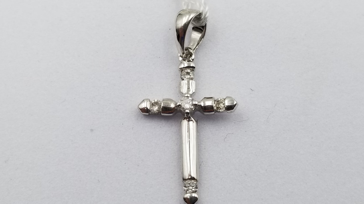 DIAMONDS 18 KT WHITE GOLD CROSS PENDANT