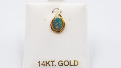 BOULDER OPAL DOUBLET BEZEL SET 14 KT YELLOW GOLD PENDANT