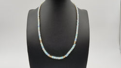 OPAL ( ETHEOPIAN ) 4MM BEADS 14 KT YELLOW GOLD NECKLACE