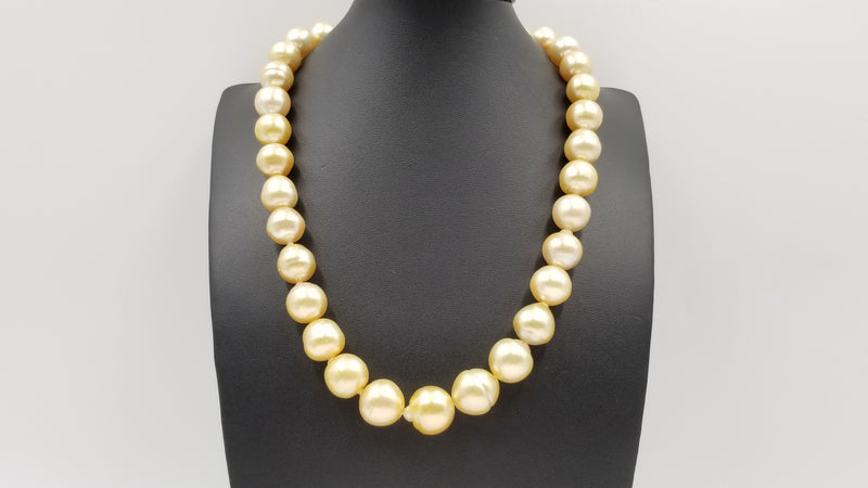 GOLDEN SOUTHSEA PEARL BAROQUE SHAPE 12-15 MM 18" STRAND