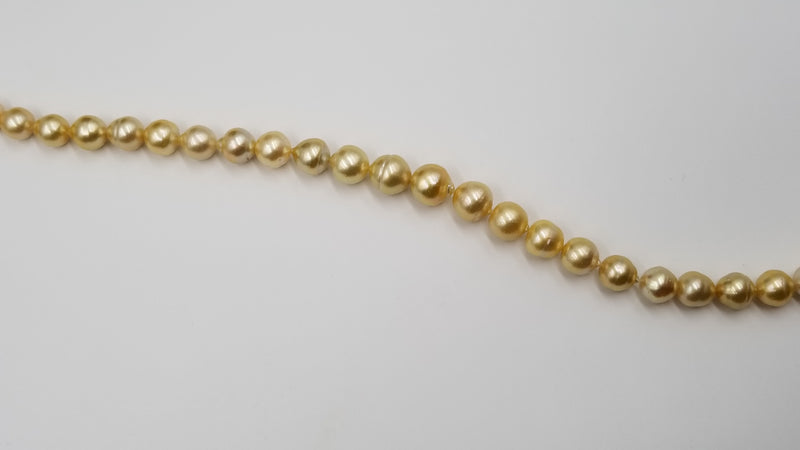 GOLDEN SOUTHSEA PEARL BAROQUE SHAPE 12-15 MM 18" STRAND