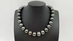 BLACK TAHITIAN 12-15 MM LARGE SIZE ROUND 16 " STRAND