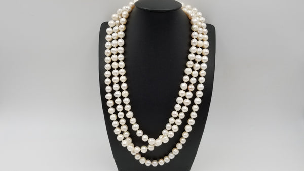 FRESHWATER CULTURED POTATO PEARLS 64 " LONG NECKLACE