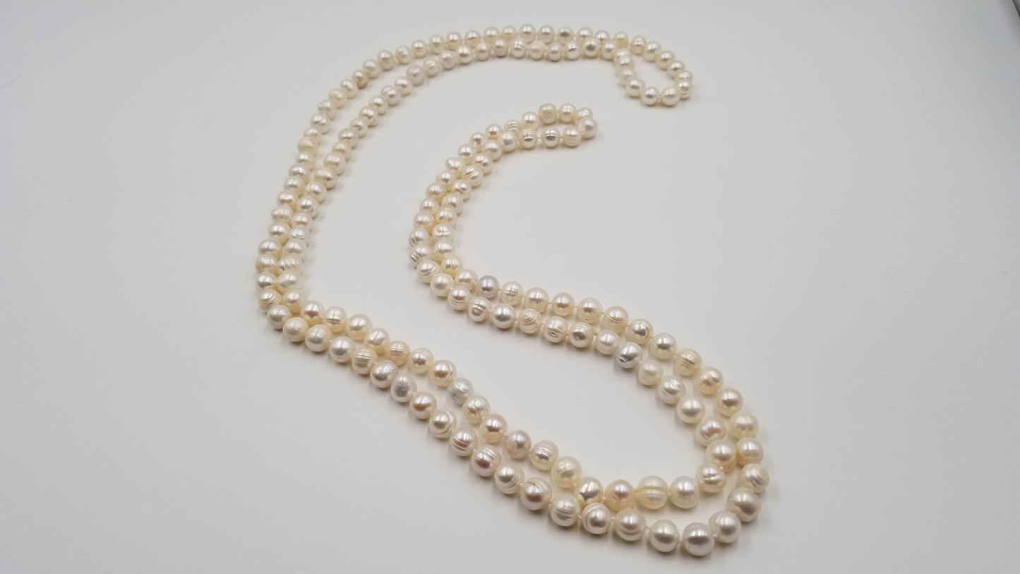 FRESHWATER CULTURED POTATO PEARLS 64 " LONG NECKLACE