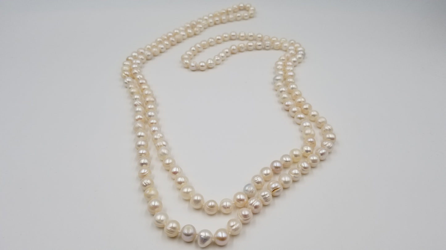 FRESHWATER CULTURED POTATO PEARLS 64 " LONG NECKLACE