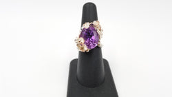 AMETHYST ( PEAR SHAPE ) STERLING SILVER DESIGNS RING