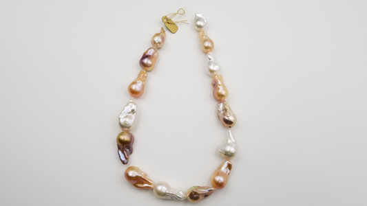 FRESHWATER BAROQUE RARE MULTI COLOR  PEARLS 16 " STRANDS