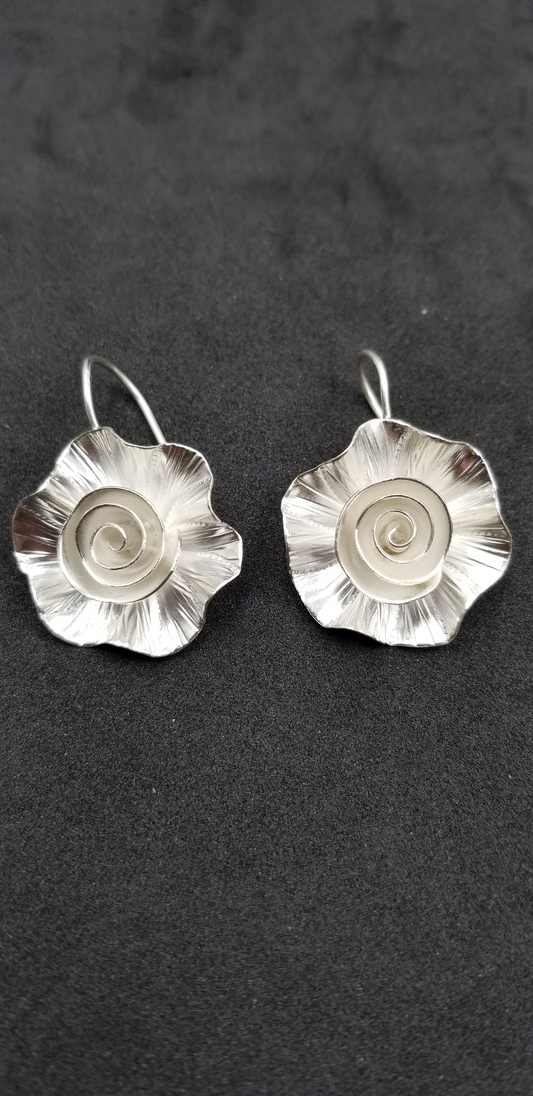 STERLING SILVER FLOWER EARRINGS