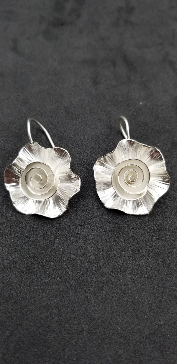 STERLING SILVER FLOWER EARRINGS